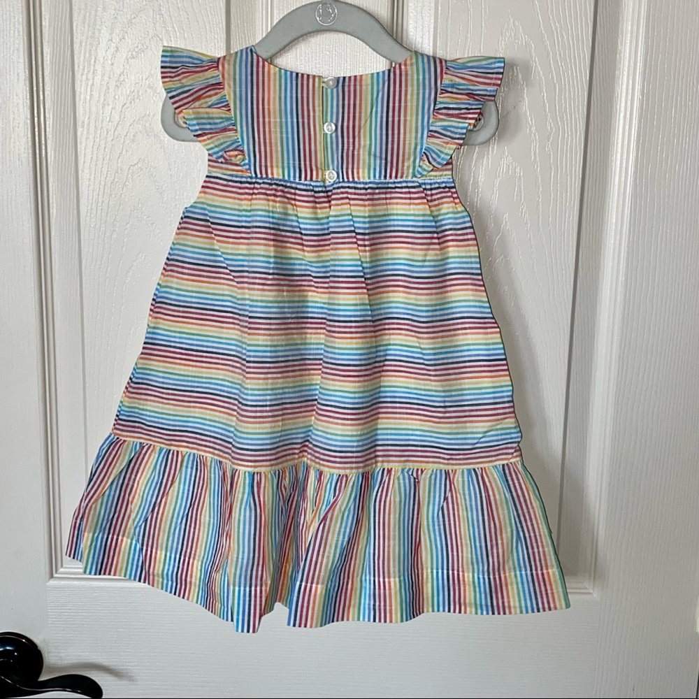 Gap Rainbow Striped Ruffle Dress - NEW!🌈 - Picture 5 of 11